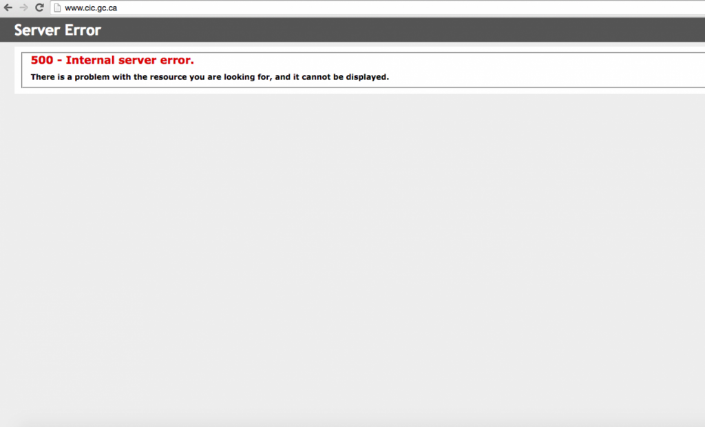 canada immigration website down